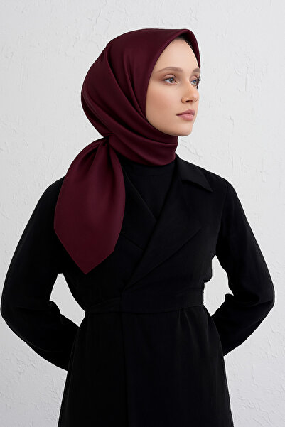 Armine Dark Burgundy Solid Color Tivil Silk Scarf 10D02 - 200