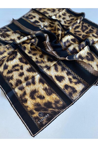Vissona Μεταξωτό μαντήλι Tivil 17065 - 2 - 0001 - 0004 Μοτίβο λεοπάρ βιζόν