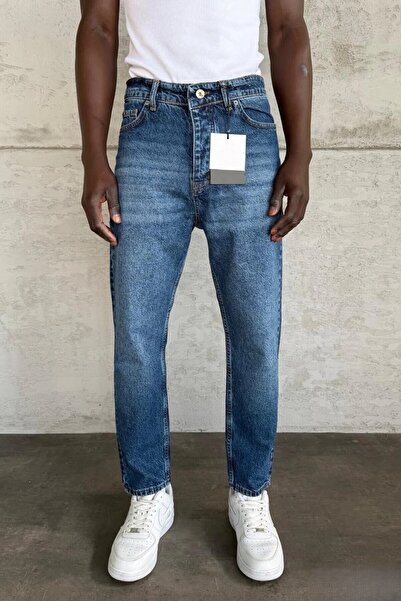MADZEYMODA Men's Boyfriend Fit Blue Denim Jean Pants Ke-963