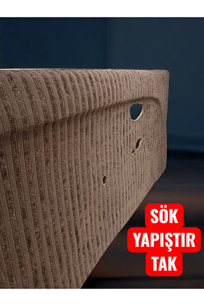 HBNC Fitilli Kadife Süngerli Oto Kapı Döşemesi – Koyu Gri (4 Kapı Seti, 2,5 m)