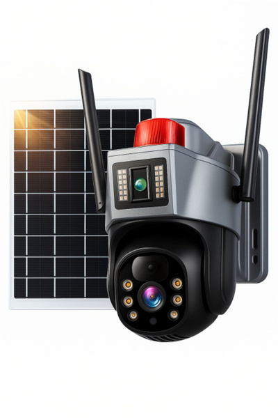 V380 Pro Solar 4G Surveillance Camera, Dual-Lens, 360°, 2K Ultra HD, Color Night Vision, Two-Way Audio
