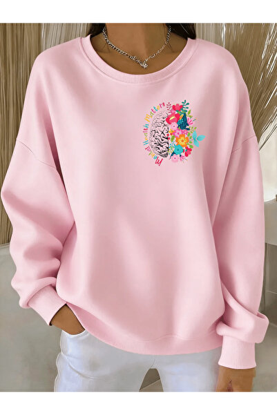 Tubinyoo سترة Mini Mental Health Matters مطبوع ذات الرقبة الدائرية وثلاثة خيوط