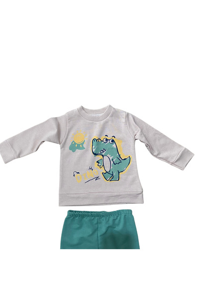 OEM Baby cotton set, blouse and colorful pants, dino print