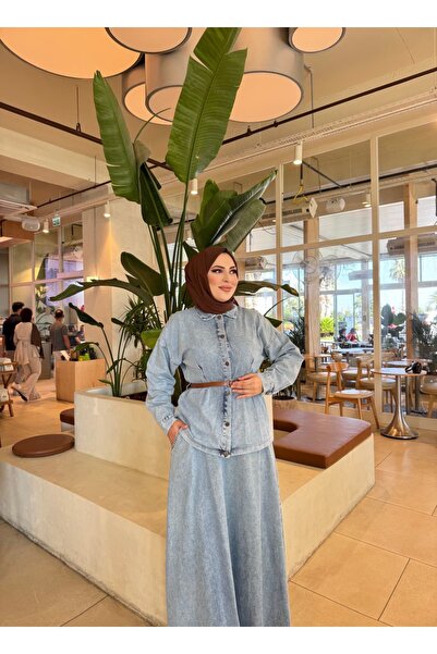 MİREL BUTİK Women's Skirted Denim Suit