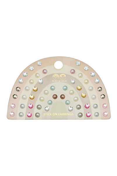 MIMI LULA Mimi & Lula Pink Gem & Pearl Sticker Earrings
