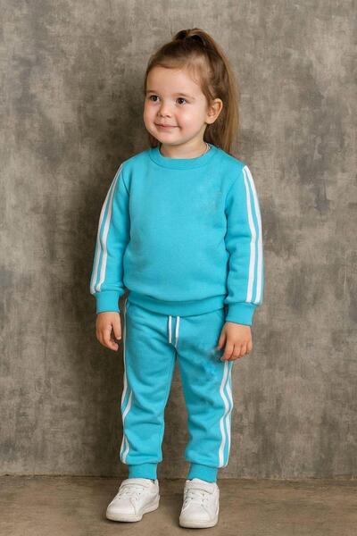 ESKİŞEHİR YUMURCAK طقم رياضي موسمي للأطفال مطرز بخطوط