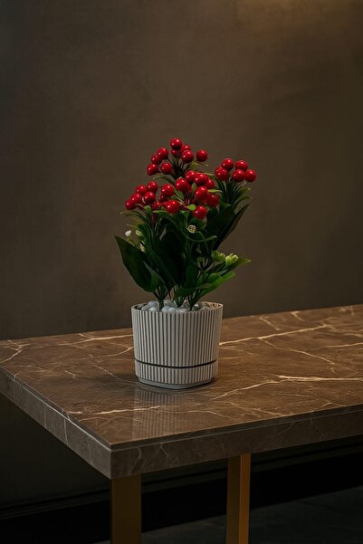 etxShop Kokina Artificial Flower 5 Branches with Dense Leaves Lux Cobalt Table Top Kokina