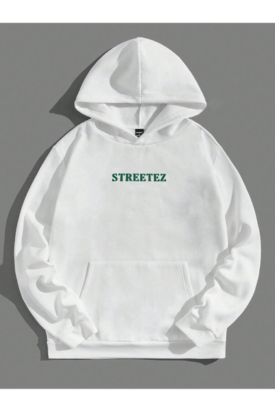 LAVİTTA Brave People Printed White Hooded Sweatshirt