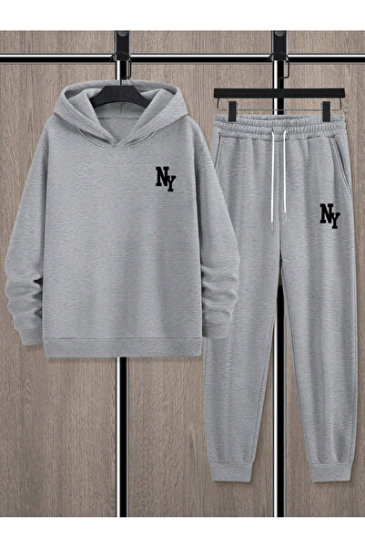 LAVİTTA Ny Logo Gray Unisex Tracksuit Set