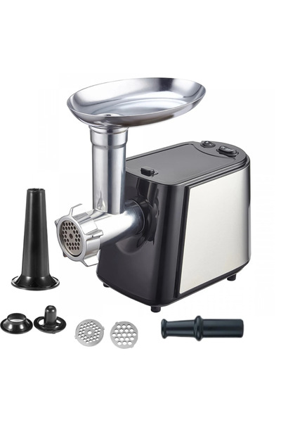 SokShop Professional Electric Meat Grinder 2000W Stainless Steel, 2 Cutting Plates, Sausage Attachments, Rev