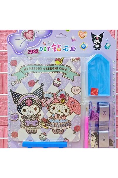 synshop Kuromi My Melody Elmas Mozaik Kendin Yap Dıy Boyama Seti Boncuk Taşlı...