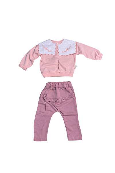 OEM Embroidered Collar Blouse and Ruffled Pants Set – Comfort & Style