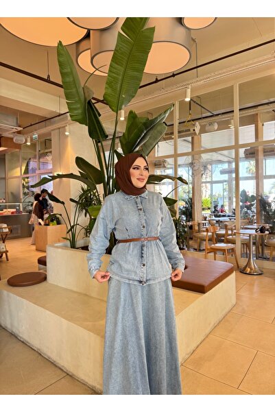 MİREL BUTİK Women's Skirted Denim Suit