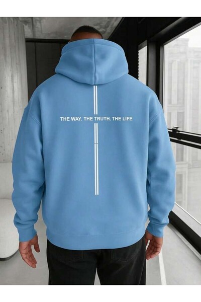 LAVİTTA The Way the Truth the Life Written Hooded Sweatshirt