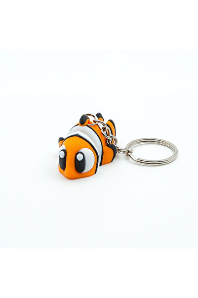 OEM Fish Keychain, Articulated Figurine, 3D, Flexi Keychain for Backpack, Orange