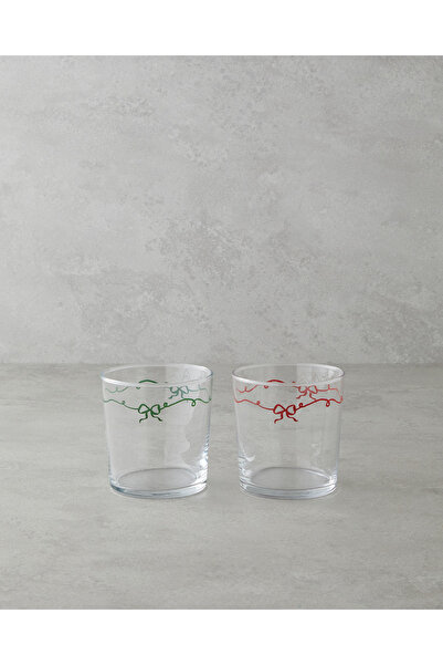 English Home Ribbon Joy Glass 2-Piece Glass 380 ml Red - Green