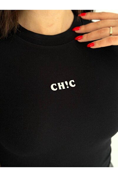 By Kuzey Aras Women's Crew Neck Finger Detail Stretchy Blouse