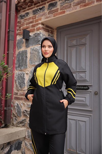 Ryzi Moda Hijab Tracksuit Set Zippered Double Set