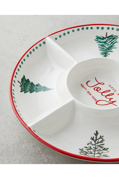 English Home Joy Dolomite Serving Bowl 25.5 cm White - Red