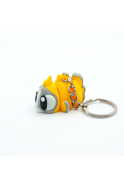 OEM Fish Keychain, Articulated Figurine, 3D, Flexi Keychain for Backpack, Yellow