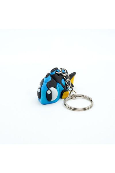 OEM Fish Keychain, Articulated Figurine, 3D, Flexi Keychain for Backpack, Blue