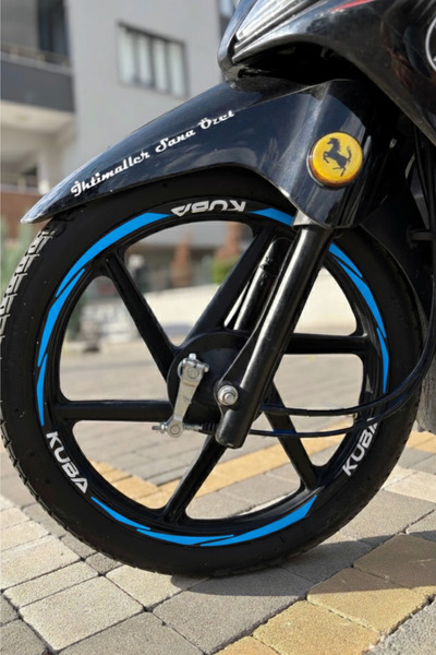Banxtre Kuba Ege Cup Motor için Mavi Renk Jant Şeridi Sticker Seti (Tüm Cupla...