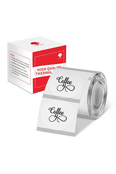 ZUIDID 50 X 50 Mm Şeffaf OVAL Termal Etiket 150 Adet - Phomemo M110/M120/M150...