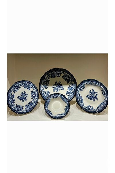 PORSER Fulya Velour Navy 24 Parça 6 Kişilik Yemek Takımı