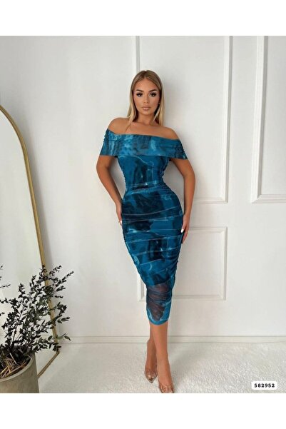 EDA COLLECTION Rochie de damă din tul cu guler Madonna