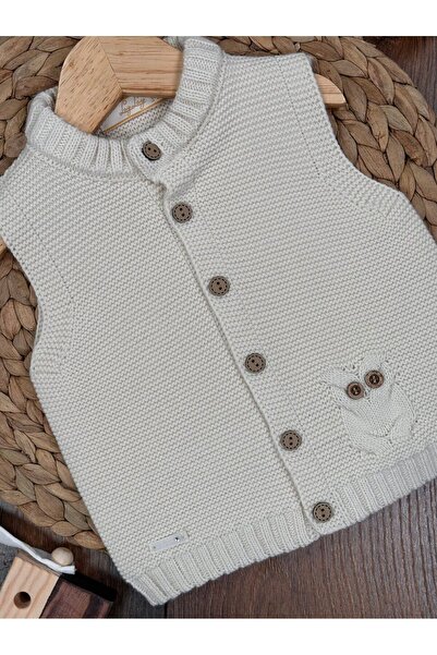 Kids Kingdom Owl Detailed Buttoned Baby Boy Vest