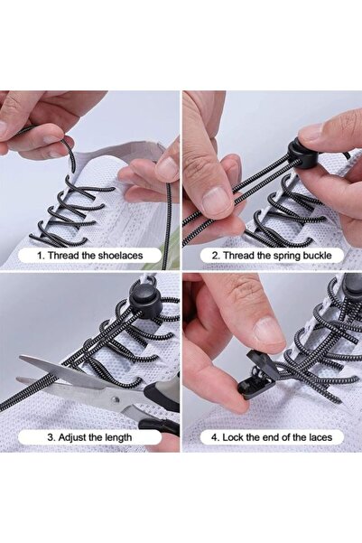 AVA Sireturi incaltaminte, fara legare, inchidere clips, elastice, negre, 110cm