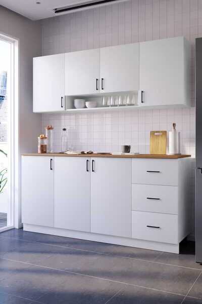 MOBİDEKO Etre Mutfak Dolabı Alt Üst Modül Çekmeceli 160 Cm Tezgah Dahil(BAZALI)