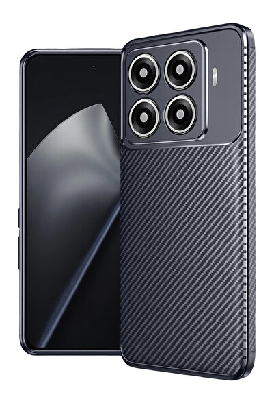 cepmoda غطاء سيليكون لهاتف شاومي 'مي 15 تي برو' - بمظهر الكربون مع تركيز تلقا...