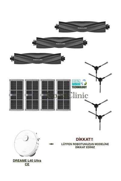 Roboclinic فرشاة بديلة متوافقة مع مكنسة Dreame L40 Ultra CE الروبوتية، مجموعة...