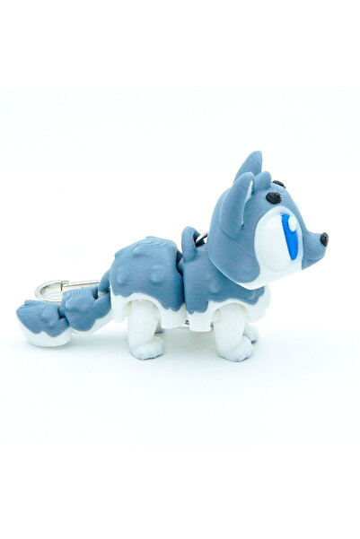OEM Husky Keychain, Articulated Figurine, 3D, Flexi Keychain for Backpack, 8cm