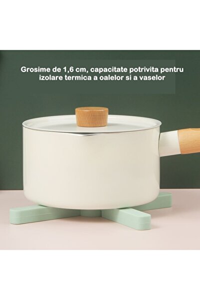 Flippy Foldable Silicone Trivet for Hot Pots, Portable, Anti-Slip, Green (14.5×7.5×1.6 cm)