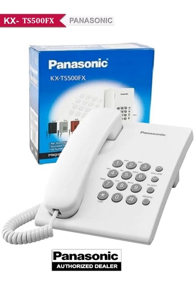 PANASONIC KX-TS500FX Single-Cable Landline Phone Kit with Volume Control, Redial Function, and PBX System