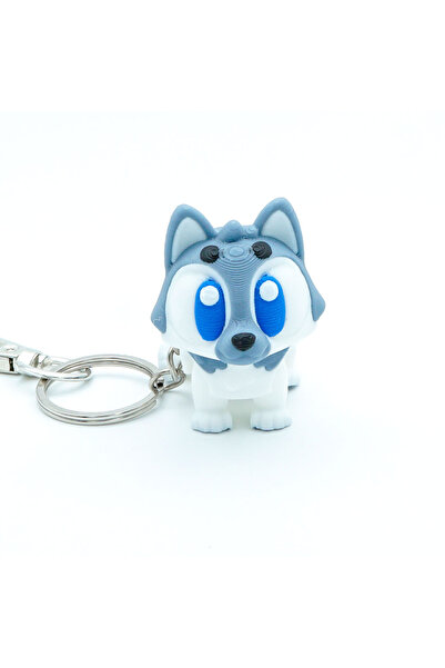 OEM Husky Keychain, Articulated Figurine, 3D, Flexi Keychain for Backpack, 8cm