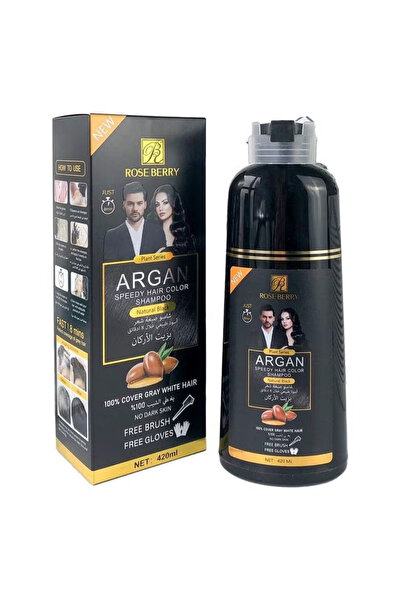 ROSE BERRYY شامبو أرجان سبيدي لتلوين الشعر أسود 420 مل أسود 420ملليلتر
