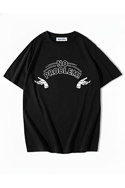 New Shine Χωρίς πρόβλημα με τύπωμα oversized Μπλουζάκι