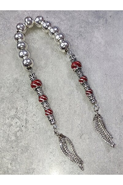 ŞAHBEY TESBİH سبحة زازا من الألبكة المطلية بالمينا الحمراء