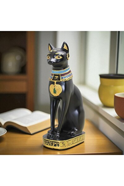 Kuzey Tacı Antik Mısır Tanrıçası Bastet Kedi Heykeli 25 Cm Vip