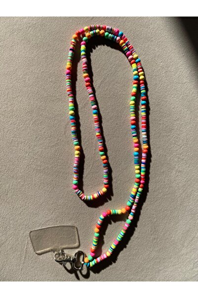 Sheyma Design Fimo Boncuklu Renkli Telefon Askısı Boyun Askısı