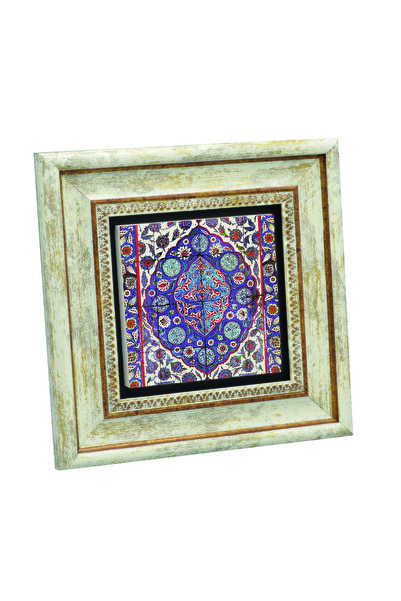 Sadrazam Model de faianță pentru temulaturăul Sultanei Suleiman cu imprimeu Tablou din piatră naturală 20cm x 20cm |   1G-Çini4