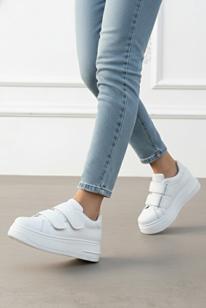 Encool Women's White Velcro Sneakers: Comfortable and Stylish Casual Shoe Models