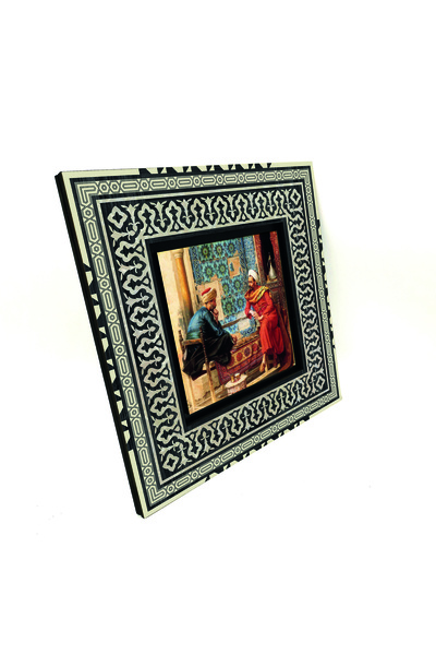 Sadrazam Jucători de șah cu imprimeu Tabla anatoliană din lemn MDF 20cm x 20c...