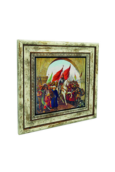 Sadrazam Pictură a intrării lui Fatih Sultan Mehmet în Istanbul B cu imprimeu Pictură cu piatră naturală 25cm x 25cm |   1G-Fth1
