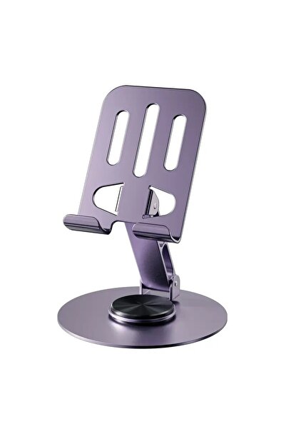 Tasarım Phone Holder Foldable Metal 360 Degree Rotatable Adjustable Desktop Tablet Stand Purple