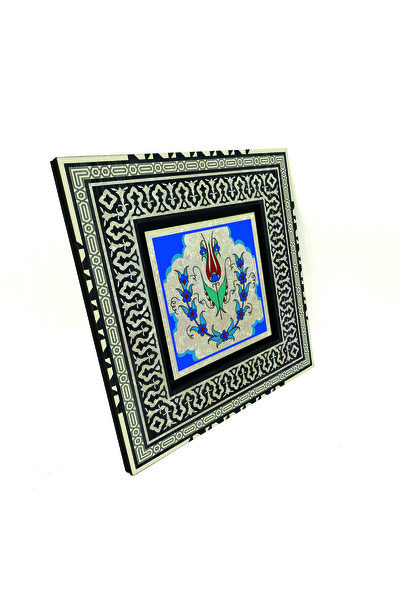 Sadrazam Model de faianță otomană Iznik B cu imprimeu Pictură anatoliană din lemn MDF 20cm x 20cm |   KD-36