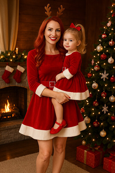 Welike Velvet dress with fur trim